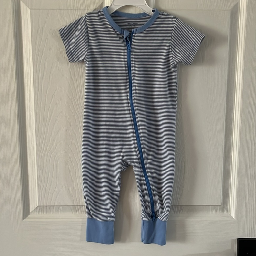 Baby Romper Jumpsuit 2 Way Zipper Short Sleeve Footless